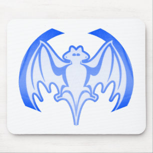 Mousepad Bat Blue Inv The MUSEUM Zazzle Gifts