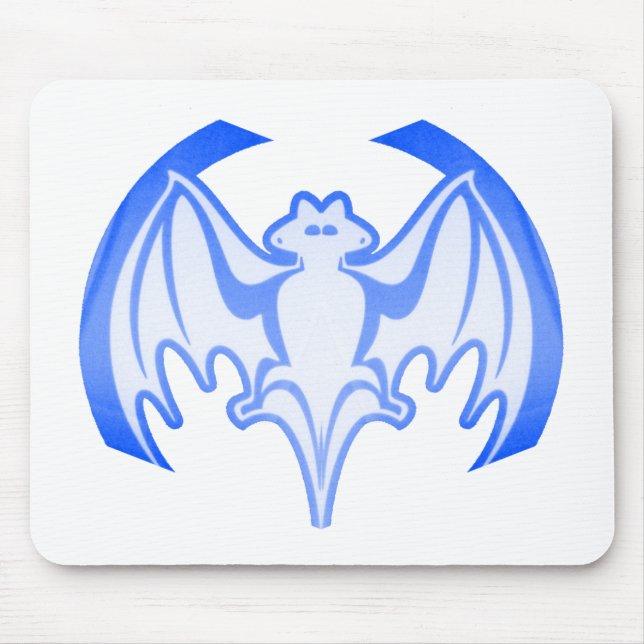 Mousepad Bat Blue Inv The MUSEUM Zazzle Gifts (Frente)