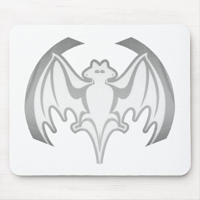 Mousepad Bat Cinza Inv The MUSEUM Zazzle Gifts (Frente)