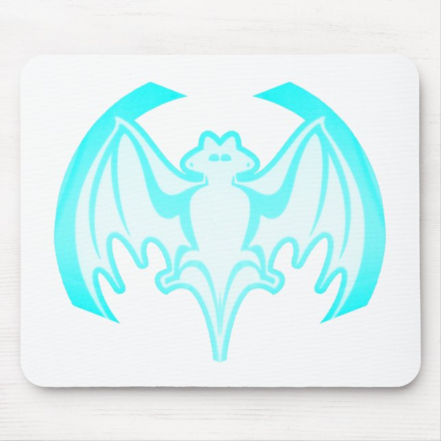 Mousepad Bat Cyan Inv The MUSEUM Zazzle Gifs (Frente)