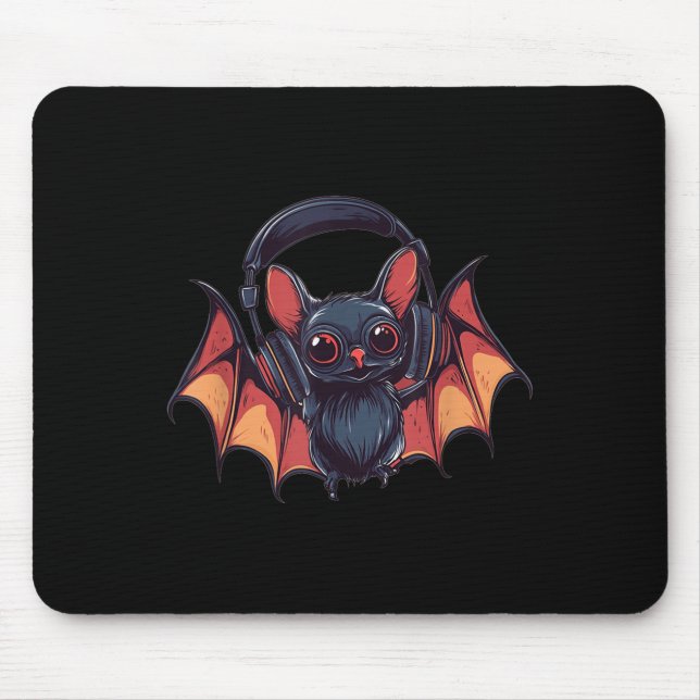 Mousepad Bat legal Com Fones de ouvido Voando Com Carrinhos (Frente)