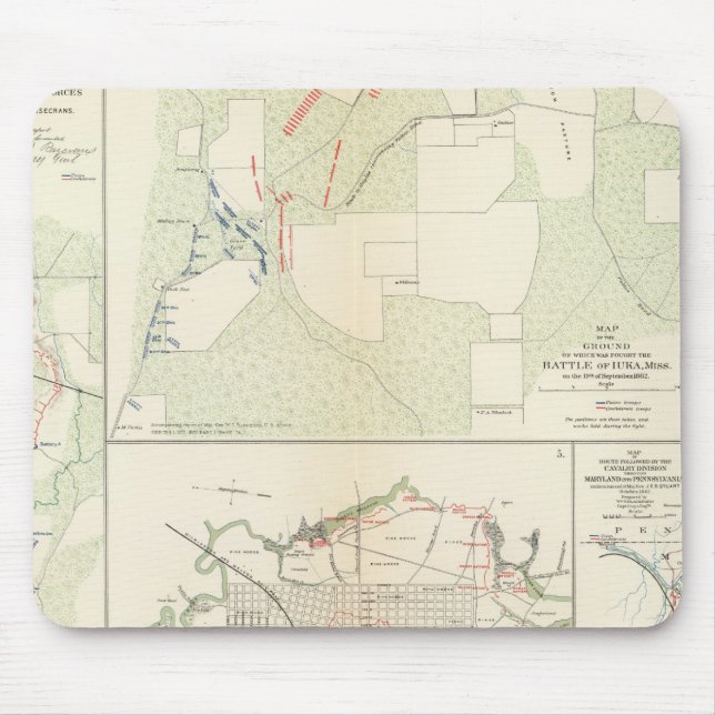 Mousepad Batalha de Corinth Iuka Bayou Fourche (Frente)