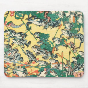 Mousepad Batalha Fashiável De Sapos Por Kawanabe Kyosai