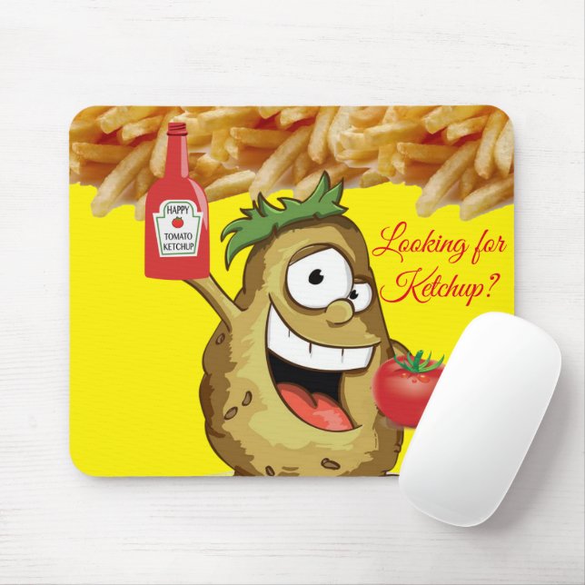 Mousepad Batata de batatas fritas Ketchup? Mousepad! Mousep (Com mouse)