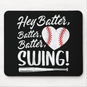 Mousepad Batedor Swing Baseball Coração Mãe Mulher Fofa