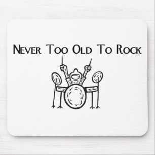 Mousepad Baterista nunca demasiado idoso à rocha