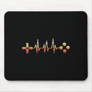 Mousepad Batida Cardíaca de Jogador Retrô para Amantes de J