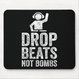 Mousepad Batidas Não Bombas Protesto Contra Guerra Dj
