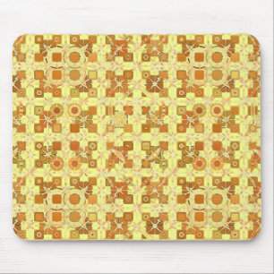 Mousepad Batik tribal - amarelo, marrom dourado e tan