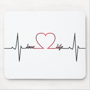 Mousepad Batimento cardíaco com citações inspiradas da v