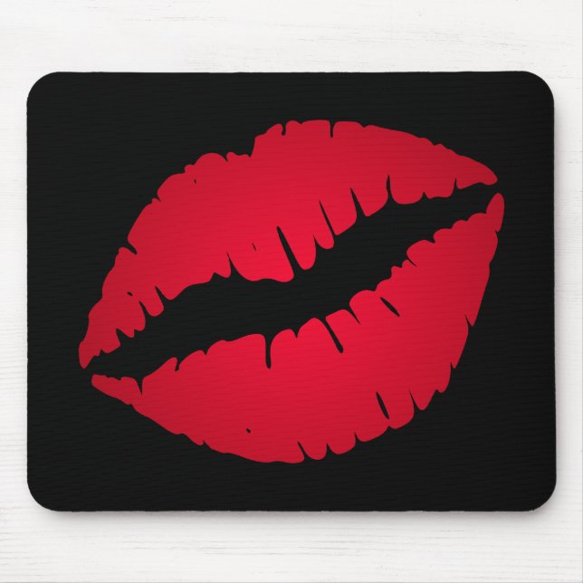 Mousepad Batom com Efeito Ombre Preto e Vermelho Beijo (Frente)