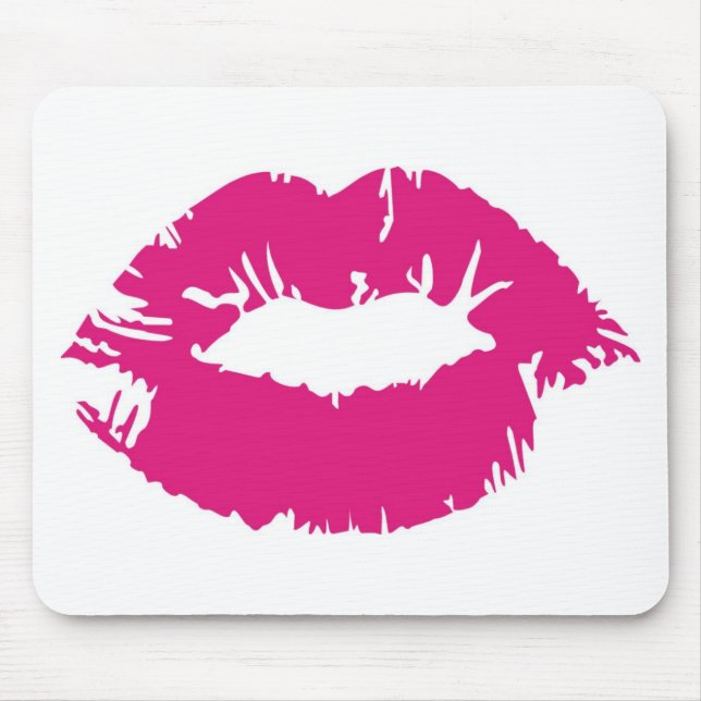 Mousepad Batom cor-de-rosa do Pucker (Frente)