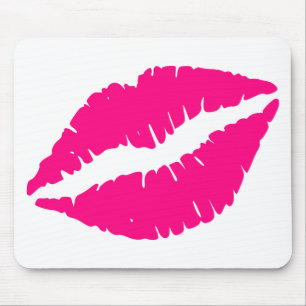 Mousepad Batom rosa beijando pop art