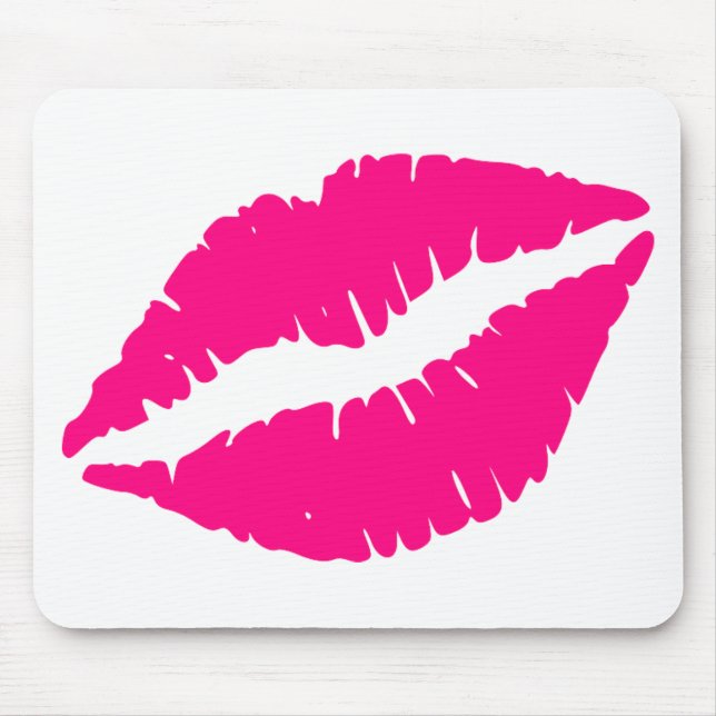 Mousepad Batom rosa beijando pop art (Frente)