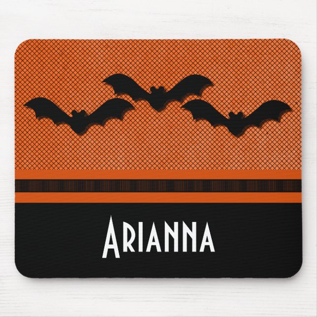 Mousepad Bats Creepy Halloween Mousepad, Orange (Frente)