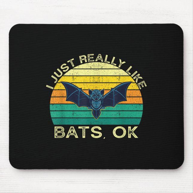 Mousepad Bats Engraçado Citação Animal Com Design De Forma  (Frente)