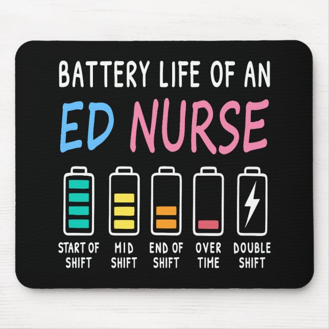 Mousepad Battery life of an ED nurse levels humor (Frente)