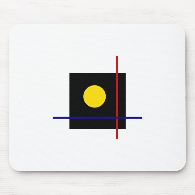 Mousepad Bauhaus Design Geométrico Art Composição Preta (Frente)