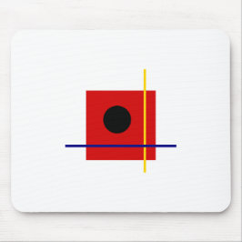 Mousepad Bauhaus Design Geométrico Art Composição Vermelha