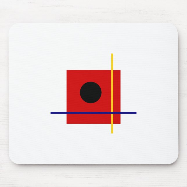 Mousepad Bauhaus Design Geométrico Art Composição Vermelha (Frente)