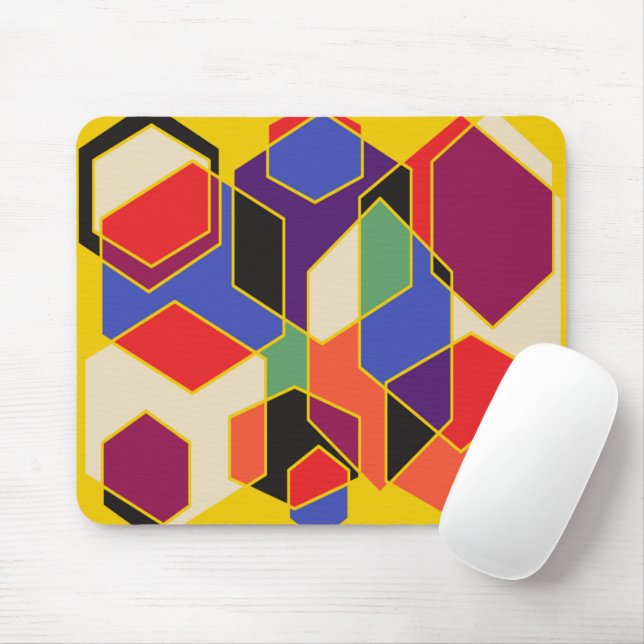 Mousepad Bauhaus Hexágonos (Com mouse)