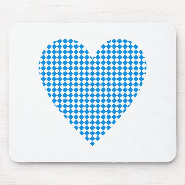 Mousepad Baviera coração losangos Bavaria heart diamonds (Frente)