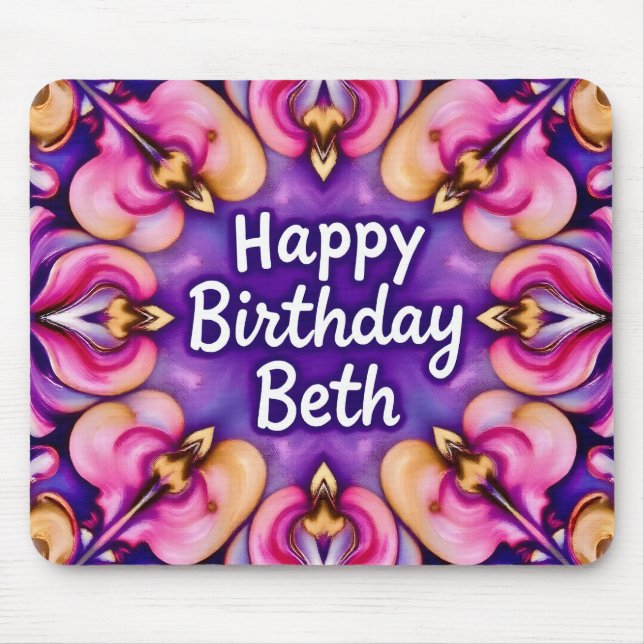 Mousepad BE~ Aniversário Floral Saudação ~ (Frente)