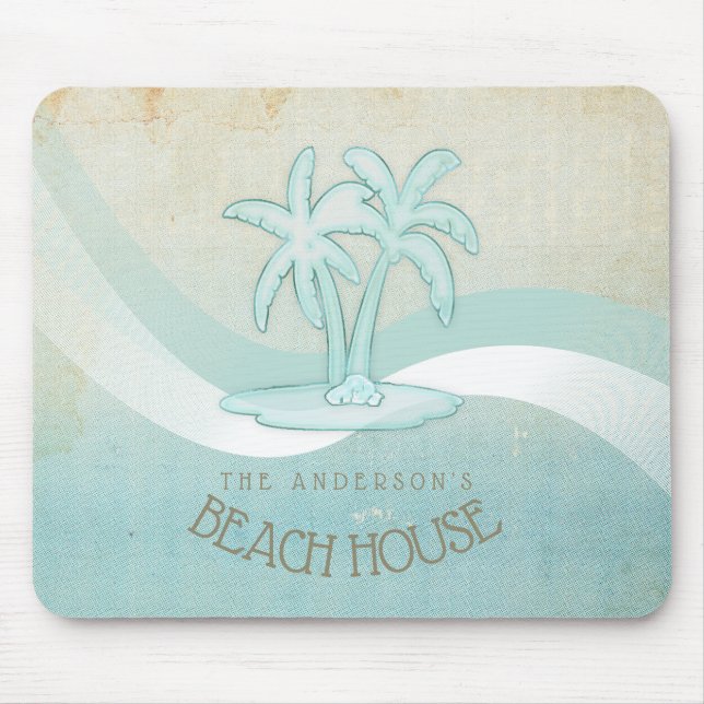 Mousepad Beach House Palm Trees Aqua ID623 (Frente)