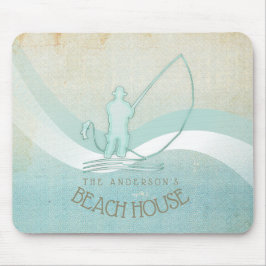 Mousepad Beach House Pescador náutico Aqua Blue ID623