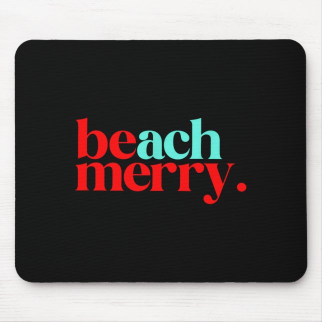 Mousepad Beach Merry Christmas Funny  (Frente)