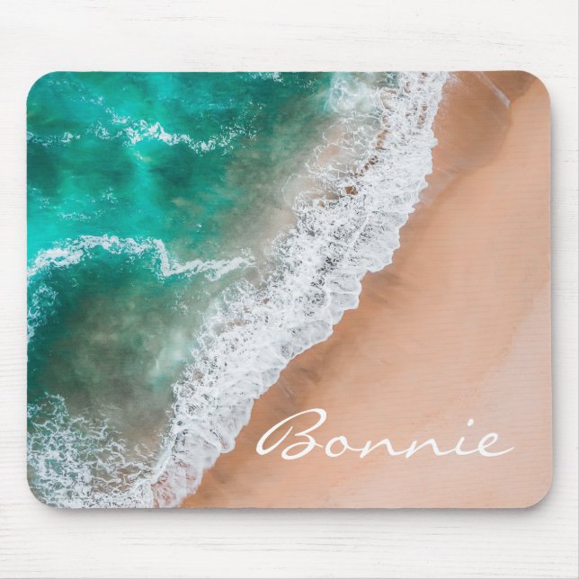 Mousepad Beach ocean water on seashore sand tropical summer (Frente)