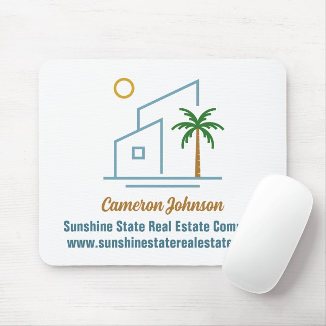 Mousepad Beach Real Estate Company Custom Coastal Realtor (Com mouse)