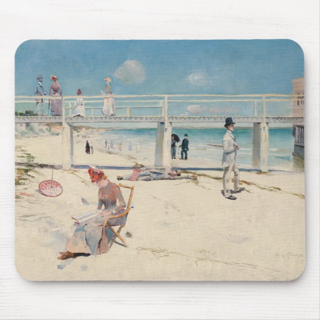 Mousepad Beach Scene (Holiday at Mentone) (Arte australiana (Frente)