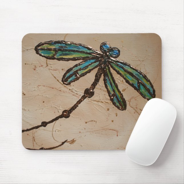 Mousepad Beachy Blue e Green Dragonfly (Com mouse)
