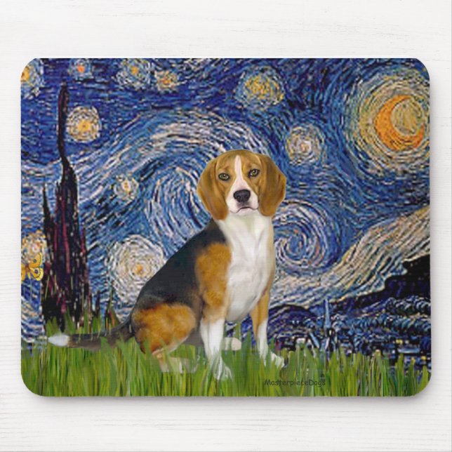 Mousepad Beagle 7 - Noite Estrelada (Frente)