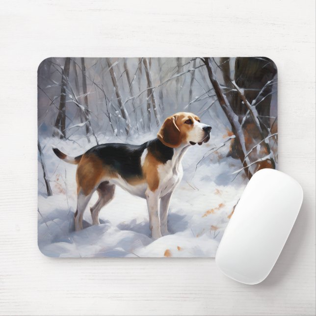 Mousepad Beagle Deixe-O Neve Natal (Com mouse)