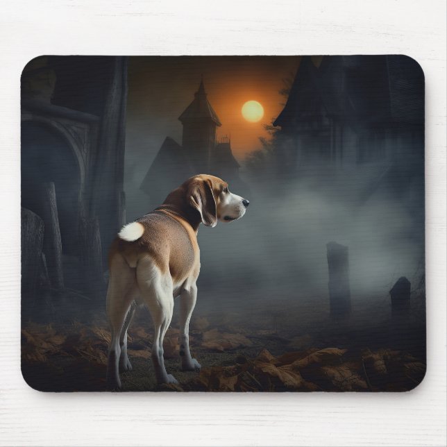 Mousepad Beagle Halloween Assustador (Frente)