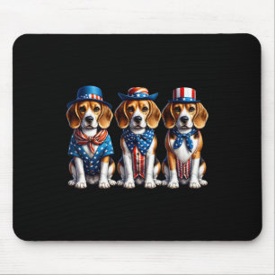 Mousepad Beagle Patriotic 4 De Julho Dos Eua Flag America P