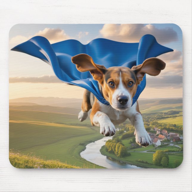 Mousepad Beagle Super-herói (Frente)