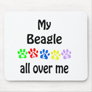 Mousepad Beagle Walks Design