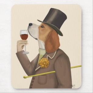 Mousepad Beagle Wine Snob