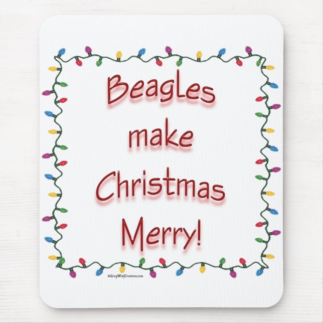 Mousepad Beagles fazem Feliz de Natal (Frente)