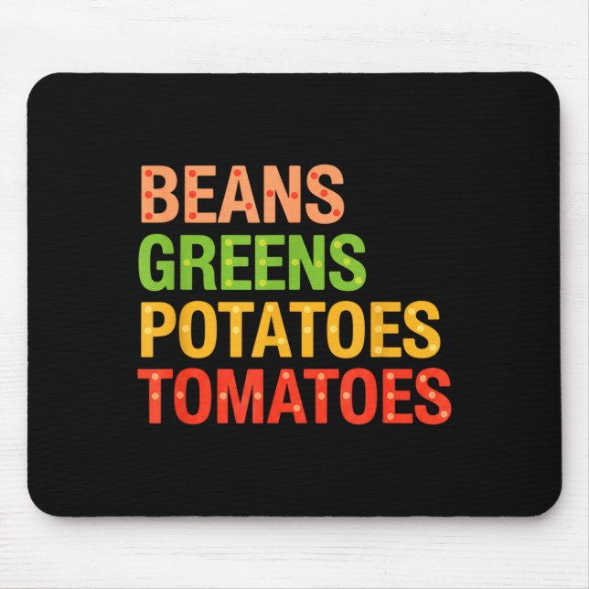 Mousepad Beans Greens Tatoes Tomatoes, Thanksgiving Farm Fe (Frente)
