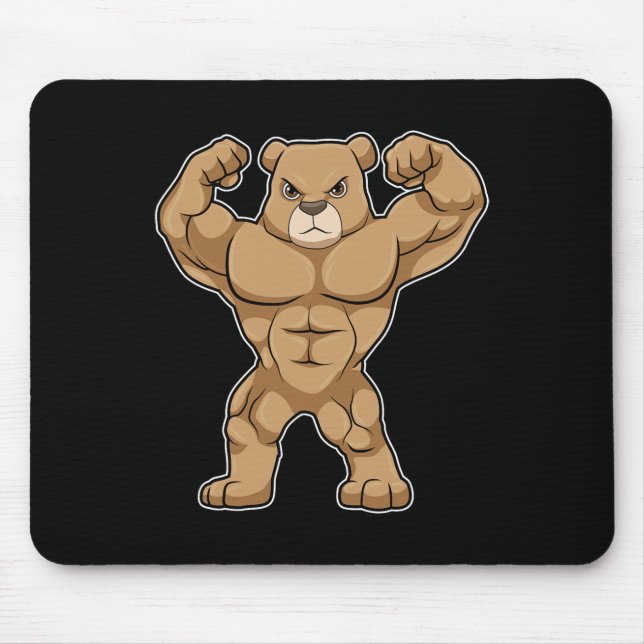 Mousepad Bear Bodybuilder Bodybuilding Sports  (Frente)