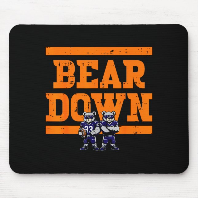 Mousepad Bear Down Women Kids Boys Girls Youth Teen Men  (Frente)