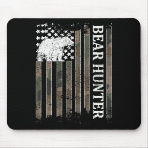 Mousepad Bear Hunter American Flag Bear Hunting Lover 1