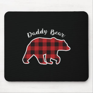 Mousepad Bear Men Red Xadrez Natal Pai Pajama Gif
