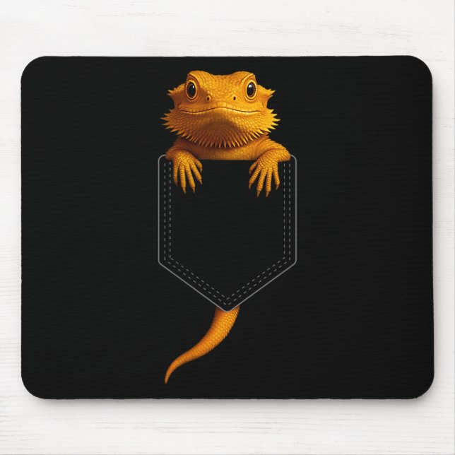 Mousepad Bearded Dragon Cket Cute Exotic Lizard Reptile Pet (Frente)