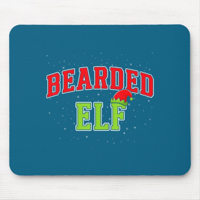 Mousepad Bearded Elf Christmas Family Matching Group Xmas  (Frente)