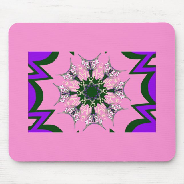 Mousepad Beautiful baby pink purple shade motif monogram de (Frente)